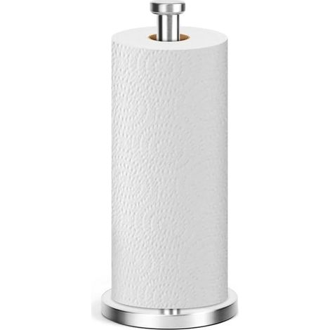 Porte-rouleau de cuisine sur pied – Acier inoxydable – Argent – Pour cuisine, salle de bain et extérieur (1/5)