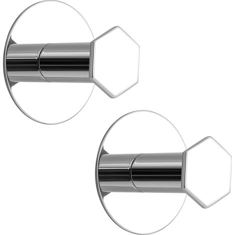 Crochet Adhésif Mural en SUS304 Acier Inoxydable, Crochet Muraux Patère sans Percage Salle de Bain, Accroche Serviette Porte Manteau pour Chambre Cuisine Entrée, 2 Pcs Chrome Poli (1/5)