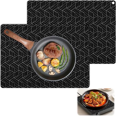 Alfombrilla protectora de silicona para placa de inducción, 2 piezas, 25x35 cm, reutilizable, antideslizante y resistente calor protección óptima (1/5)