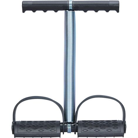 Pédale de tension élastique avec corde de traction, équipement à ressort pour muscles abdominaux, exerciseur de jambes, tondeuse abdominale, entraîneur musculaire pour le fitness et le yoga (noir)