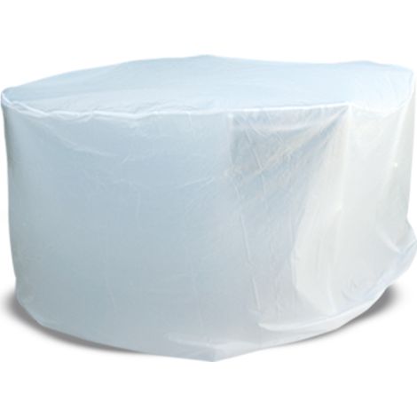 Terre Jardin – Housse de protection pour table ronde de jardin 170 cm – PEVA transparent – Protection pluie et poussière – Hauteur 110 cm (1/5)