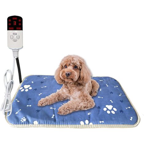 Cojín calefaccionado para perros de 70 cm x 45 cm para uso en exteriores, cama calefactable para perros con temperatura y temporizador ajustables, alfombrilla calefactora impermeable para mascotas de  (1/5)