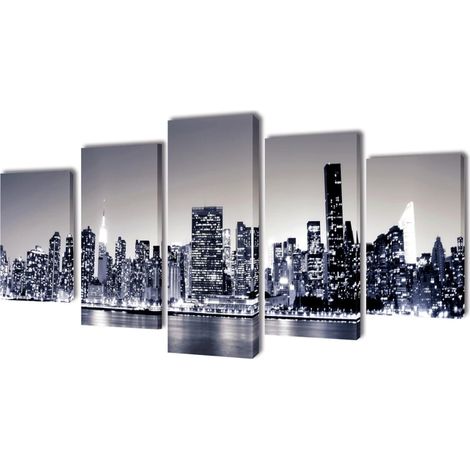 Bilder Dekoration Set monochrome New York 200 x 100 cm