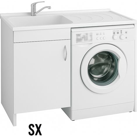 MOBILE IN LEGNO CON LAVATOIO + COPRILAVATRICE MOD. IDEX- 60 x 109 x H.89 cm Vasca a Sx- DH- pezzi 1