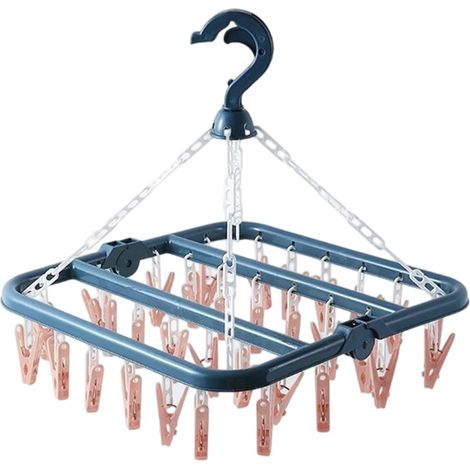 Hangage De Vêtements Capacité 32 Clips Multiples Espace Espace des Pliables Efficaces Rack Séchage pour Appartements Pliables Roses Airer La Maison