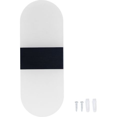 Lampe murale LED acrylique 360° lumière haute/basse 6W blanc doux – Modern design pour couloir, chambre et restaurant (100-265V Noir) – 1 unité avec kit de montage complet
