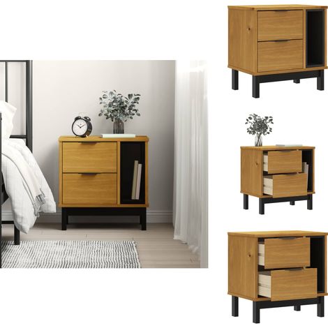 Table de chevet FLAM 49x35x50 cm bois de pin massif - Table De Chevet - Meuble De Chambre - Table Nuit - Commode - Bois Massif (1/5)