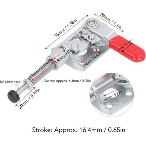 1 Pince à bascule push-pull,Acier inoxydable,Course 16,4 mm,Force 40 kg,Soudage et assemblage électronique (1/4)