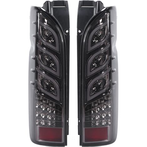 Paire de feux arrière LED dynamiques, ensemble de feux arrière adaptés au fourgon de banlieue Hiace 200 de 2005 à 2017, lentille fumée (1/5)