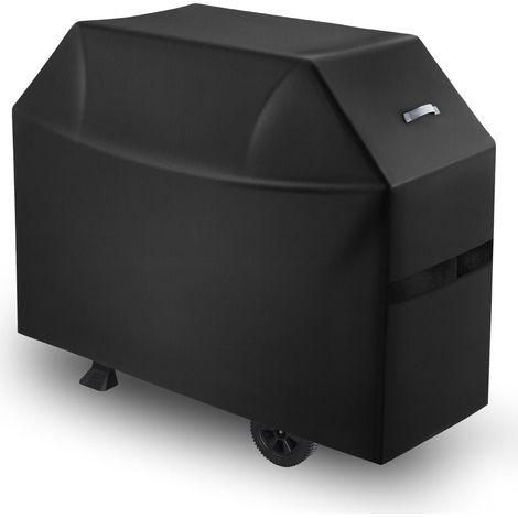 VEVOR Copertura per Barbecue allAperto, Impermeabile, Resistente allo Sbiadimento e Intemperie, Poliestere 600D Resistente, Facile da Indossare, con Cinghie a Strappo, 152,4 cm Nero (1/5)