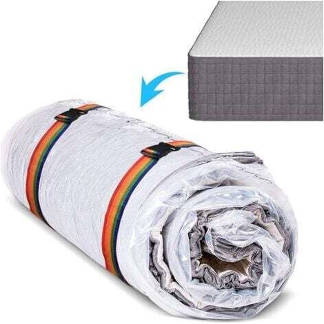 Housse de rangement pour matelas Housse de rangement pour matelas sous vide en plastique - Housse de rangement en plastique pour matelas en latex/mousse rétractable à 80%, compatible avec tous (dimens (1/3)