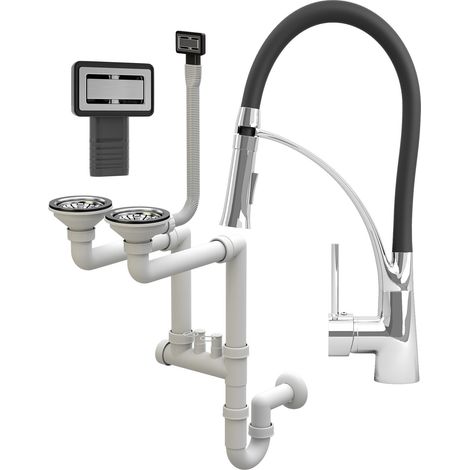 MIXER NEXO + SIPHON RECTANGULAIRE CHROME MANUAL 2KOM (1/5)