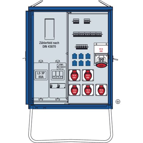 Anschluss-Verteiler-Endverteiler Schrank 55 kVA IP44/IP21