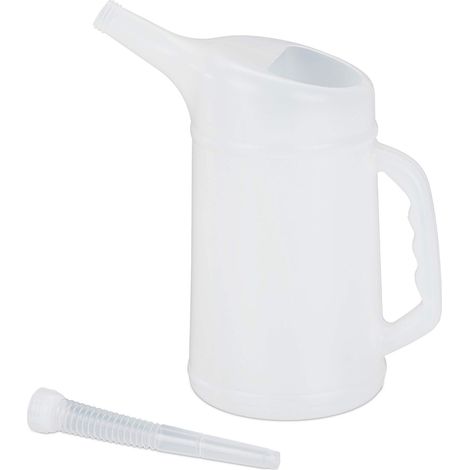 Burette 2l, Embout de Remplissage Flexible, Récipient de Mesure de l’Huile, incassable, PE, Blanc, 31,5 x 36 x 13 cm (1/5)