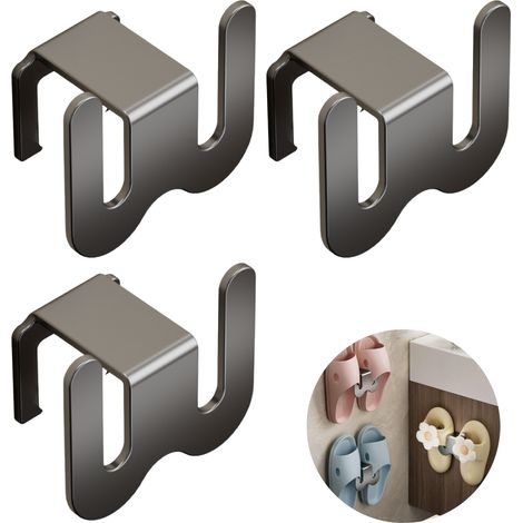 3 Pièces support à Pantoufles, Supports à ChaussuresMuraux, Porte Chaussure sans Perçage,  faciles à installer et à ranger (1/5)