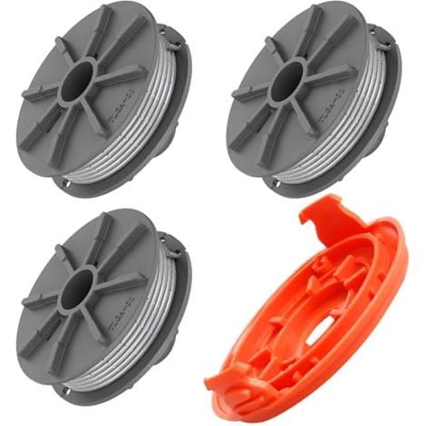 Applicable Gardena 5307-20 Bobine de rechange pour tondeuse avec couvercle 5344-20, 6,1 m de fil et couvercle pour coupe-bordures Easycut 400 Art.8846 ComfortCut450 Art.8847 PowerCut Art.8848 (3 bobin (1/5)