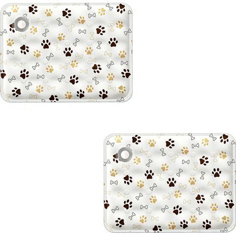 Lot 2 tapis rafraîchissants chien/chat - 40x50cm (M) - Injet d'eau - Motif pattes - Été (1/4)