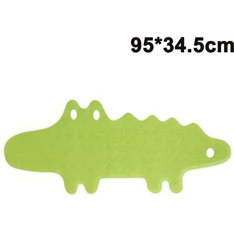 Tapis de bain antidérapant pour enfants, tapis de baignoire et de douche antidérapant, caoutchouc souple, lavable en machine, motif crocodile (95 cm x 34,5 cm) (1/4)