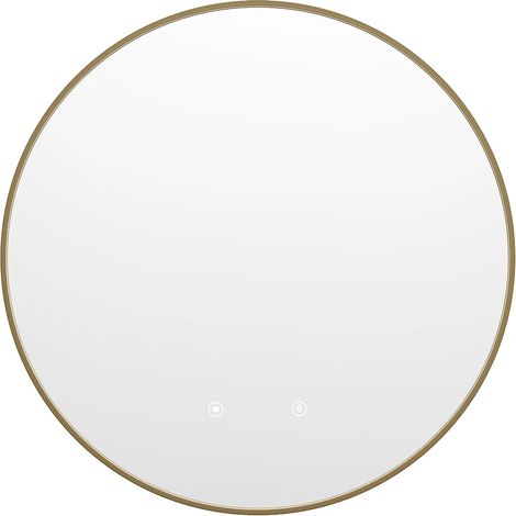 Specchio per bagno luminoso tondo antiappannamento con contorno Dorato D60 cm - PEONIA (1/5)
