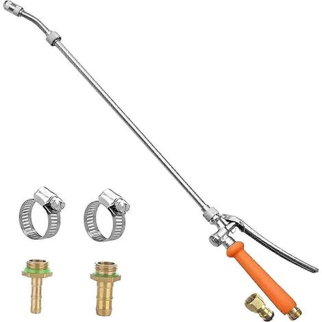 AWHAO Telescopic Lance Sprayer Spray Lance for Garden Hose, Adjustable 3/8 Inch 1/4 Inch Brass Latch for Fence Roof Casting 25-26 (1/5)