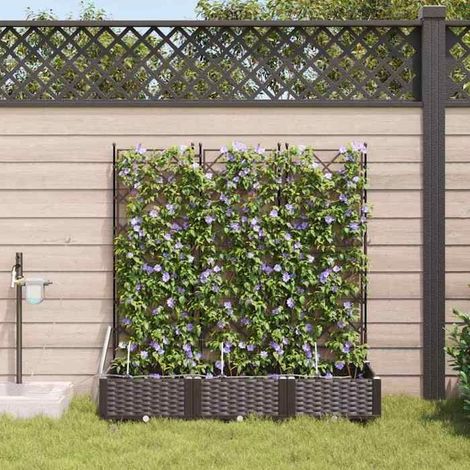 42002829 Cache-pot de jardin 3 pcs Marron Acier (1/5)