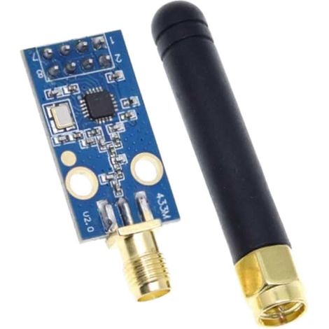 Modulo ricetrasmettitore RF CC1101 da 433 MHz con antenna SMA per trasmissione dati veloce. (1/5)
