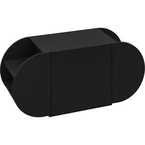 Meuble à chaussures design moderne 3 portes Piranza L110cm Noir (1/5)