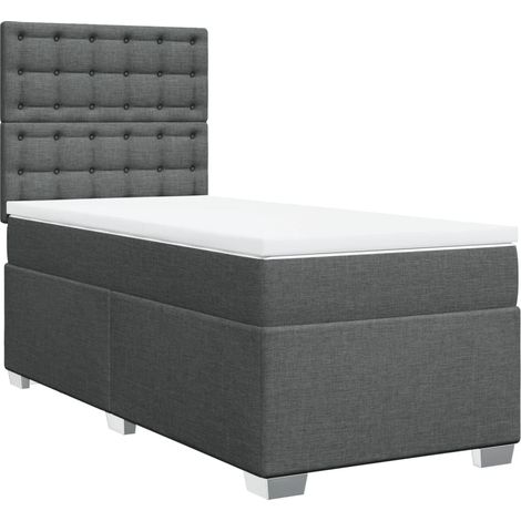 Maison Exclusive - Boxspringbett mit Matratze Dunkelgrau 90x200 c (1/5)