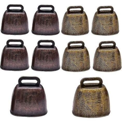 Cloche de Vache 10 pièces Cloches en cuivre en métal Mini Cloche de chèvre Vintage pour Vache Cheval Mouton (1/5)