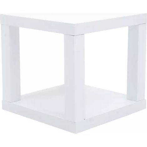 cubo multifunzione tavolino e comodino in mdf e pvc bianco 40x40x38 cm