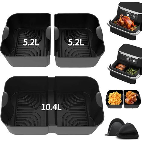 piezas de moldes de silicona para freidora de aire, moldes para freidora de aire para Ninja AF500EU COSORI, accesorios para freidora de aire Ninja Foodi Flex 10.4L AF500EU/ COSORI Air Fryer 10L Twinfr (1/5)