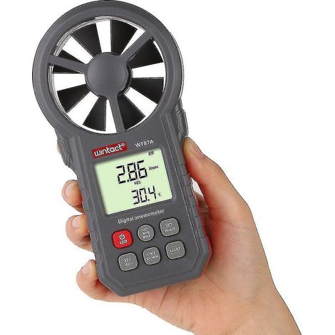 Anémomètre numérique LCD rétroéclairé, thermomètre, instrument de mesure de la vitesse du vent, du débit d'air et de la température (1/4)