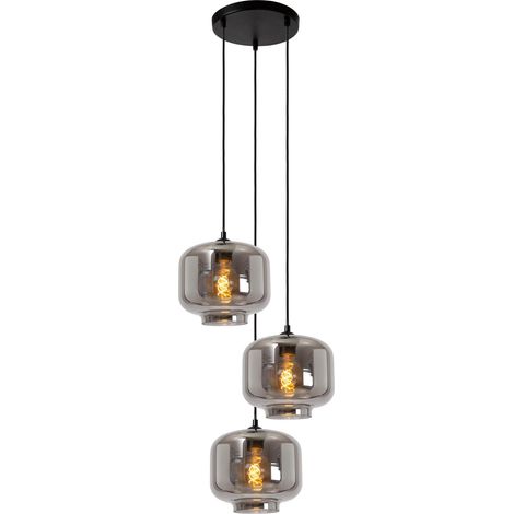 Suspension Lucide Medine verre gris Ø35 3xE27 40W IP20 (1/2)