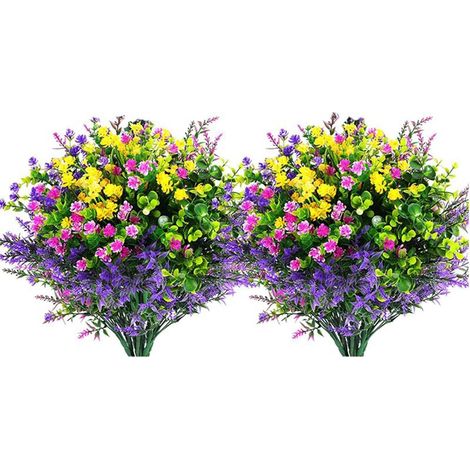Fleurs artificielles résistantes aux UV, décoration de balcon extérieur imperméable résistante à toutes les intempéries (1/5)