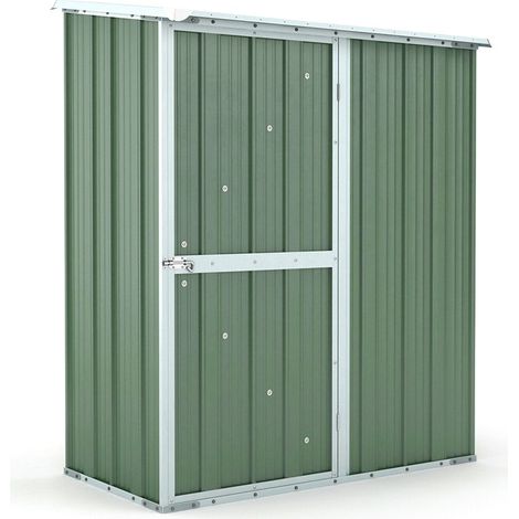 Casetta Box da Giardino in Lamiera di Acciaio Porta Utensili 155x100x192 cm Enaudi Verde (1/4)