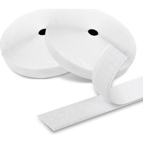 Scratch Autocollant Double Face, 8M x 2CM Adhesif Bande Velcr Adhésif Puissant, Adhésif Double Face Extra Fort, Bande Velcr Autocollant Double Face pour Tapis Nattes Murs (1/5)
