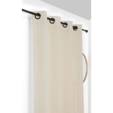Voilage en coton et chanvre 140x275cm "Tresse" - 140x275cm - Ecru (1/2)