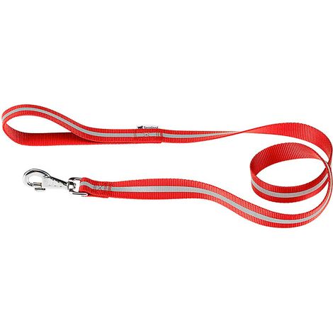 Ferplast CLUB REFLEX G Guinzaglio riflettente per cani completo di moschettone automatico - varie misure e colori. Variante G20/120 - Misure: 20 mm x L 120 cm - Rosso