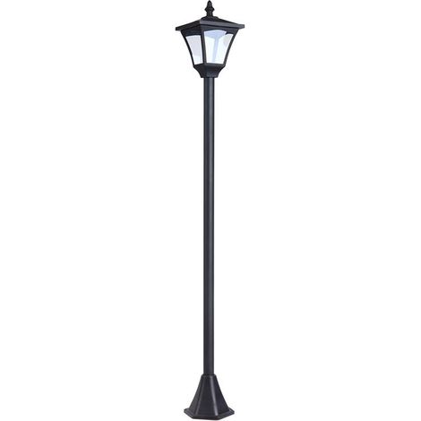 LAMPIONE DA GIARDINO CON LED A PANNELLI SOLARI 120 CM COLORE NERO (1/5)