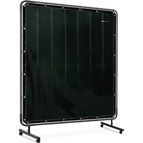 Pantalla de protección para soldadura lona ignífuga (dimensiones: 174 x 174 cm, vinilo: 0,4 mm, resistente a los rayos UV, marco de acero incluido) 140006835 (1/5)