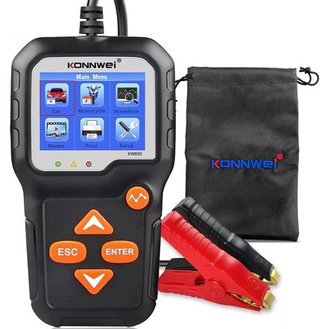 Konnwei KW650 LCD-Batterietester, Digitalmessgerät 6V/12V, Polnisches Menü (1/5)