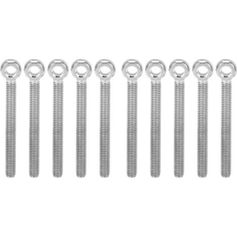 Lot de 10 boulons à œil en acier inoxydable 304, vis M6x60, crochets pour le serrage et la connexion (1/5)