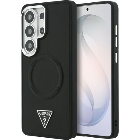 Funda MagSafe Guess con logotipo triangular y anillo en relieve para Samsung Galaxy S26 Ultra, color negro. (1/5)