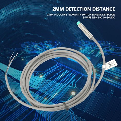 Détecteur de proximité inductif 2mm, capteur 3 fils NPN NO, 10-36V CC (1/5)