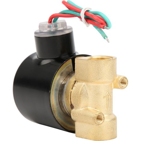 Électrovanne laiton 3/8 pouce Normalement Fermée 2W-040-10AC220V, action directe mécanique pour eau, pression standard, alimentation 220V CA (1/5)
