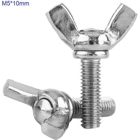 5 Stück Beutel 304 Edelstahl Flügel-Schmetterlingsschrauben Bolzen Maschinenbefestigungselement (M5  10 mm)