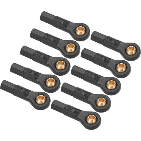 10 schwarze Spurstangenköpfe aus Kunststoff, 2,5 mm Öffnung, 23 mm Höhe, für 1/10 RC-Cars (1/5)