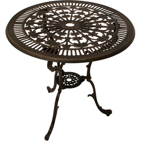 Tisch Jugendstil 70cm rund, Aluguss bronze antik (1/5)