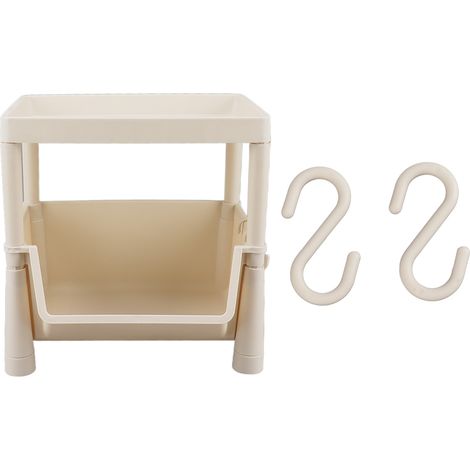 Étagère de Rangement 2 Niveaux Multifonction pour Cuisine, Salle de Bain et Buanderie - Gain de Place, Sans Odeur (1/5)