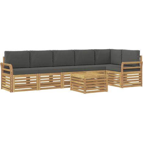 Outdoor-Sofagarnitur 7 stk. 6-Sitzer Weiß und Anthrazit vidaXL (1/5)